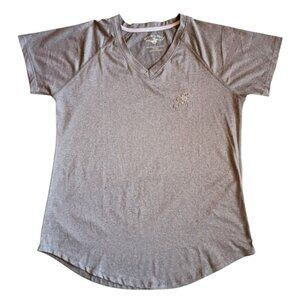 BEVERLY HILLS POLO CLUB Gray V-Neck Tee Knit LARGE